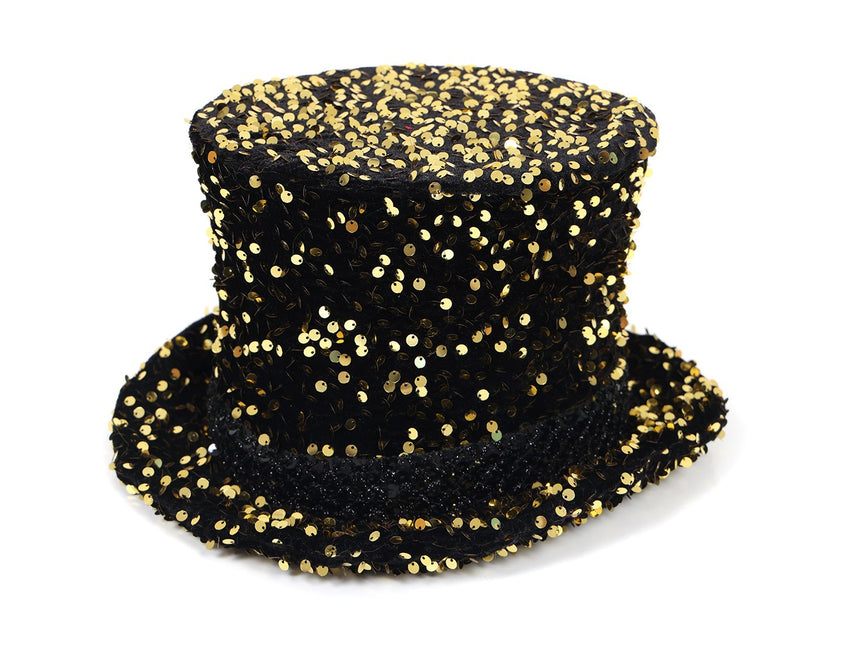 Di Bartelomeo Luxe Hoge Hoed Pailletten Goud