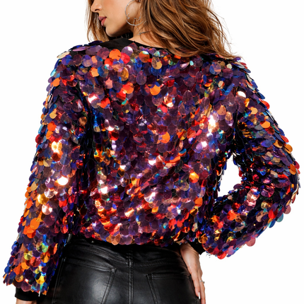 Di Bartelomeo Mega Pailletten Jasje Dames Blauw
