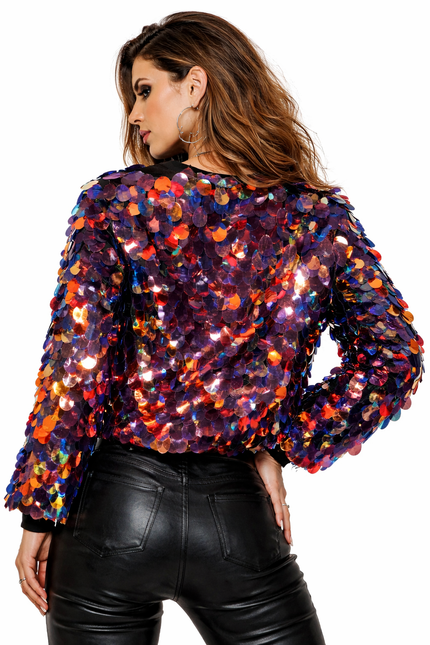 Di Bartelomeo Mega Pailletten Jasje Dames Blauw