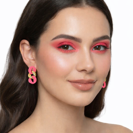Di Bartelomeo Oorbellen Fuchsia Schakel