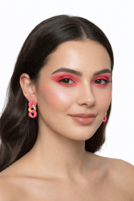 Di Bartelomeo Oorbellen Fuchsia Schakel