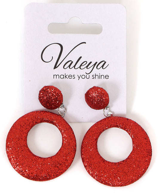 Di Bartelomeo Oorbellen Glitter Rond Rood
