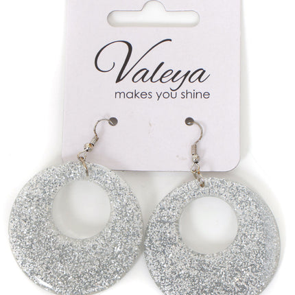 Di Bartelomeo Oorbellen Glitter Rond Zilver