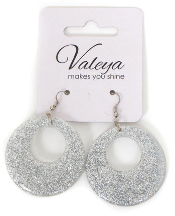 Di Bartelomeo Oorbellen Glitter Rond Zilver