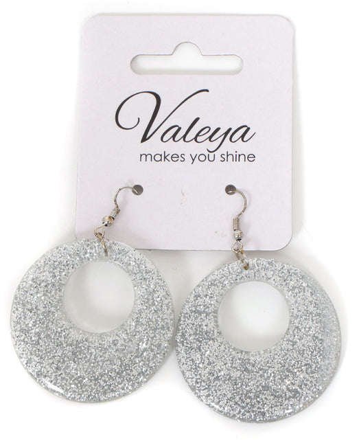 Di Bartelomeo Oorbellen Glitter Rond Zilver