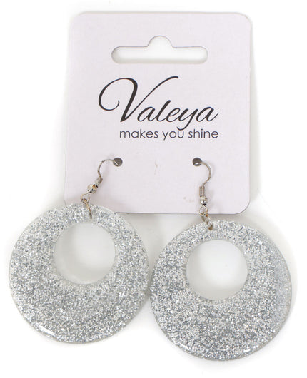 Di Bartelomeo Oorbellen Glitter Rond Zilver