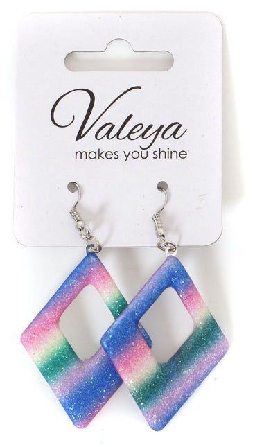 Di Bartelomeo Oorbellen Glitter Ruit Regenboog