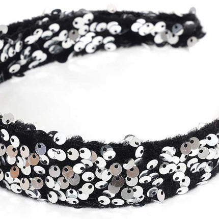 Di Bartelomeo Pailletten haarband zilver