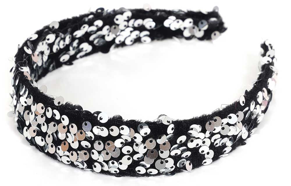 Di Bartelomeo Pailletten haarband zilver