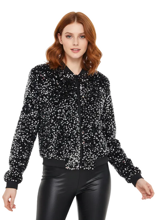 Di Bartelomeo Pailletten Jasje Dames Zilver