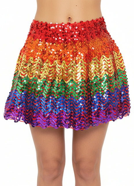 Di Bartelomeo Pailletten Rokje Regenboog