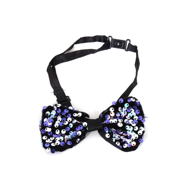 Di Bartelomeo Paillettenstrik wit/paars