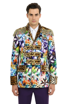 Di Bartelomeo Panter en vogels jas heren