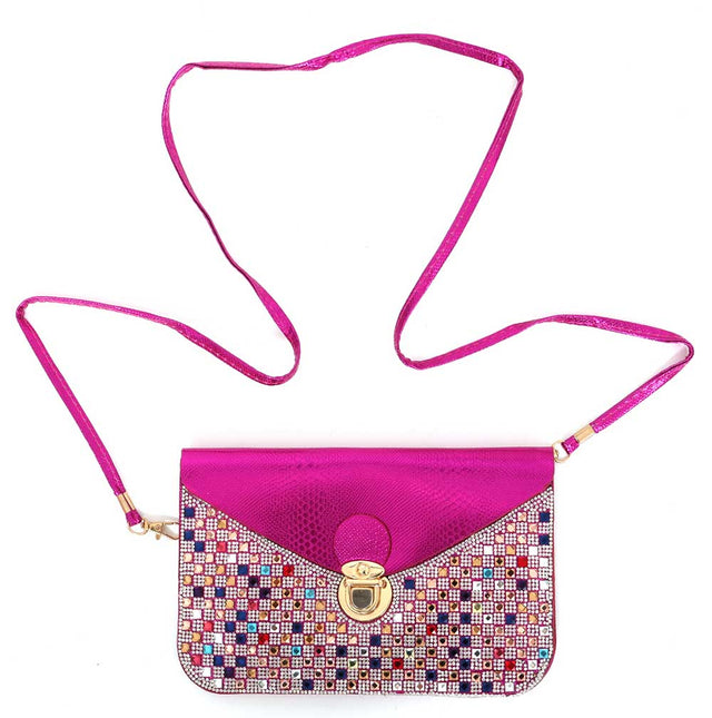 Di Bartelomeo Tasje met steentjes roze