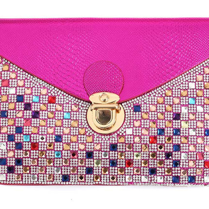 Di Bartelomeo Tasje met steentjes roze