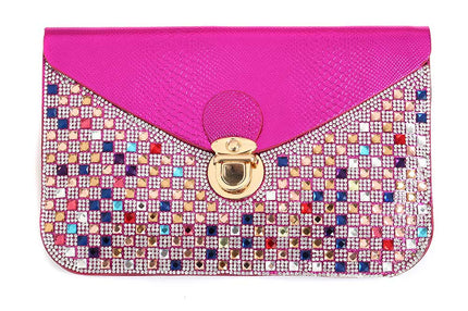 Di Bartelomeo Tasje met steentjes roze