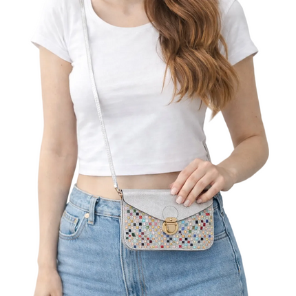 Di Bartelomeo Tasje met steentjes zilver