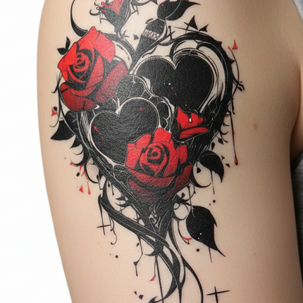 Di Bartelomeo Tattoo Hart Met Rozen