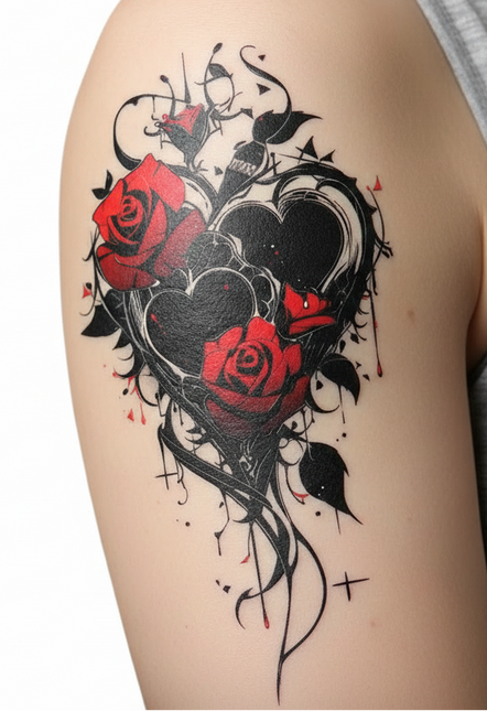 Di Bartelomeo Tattoo Hart Met Rozen