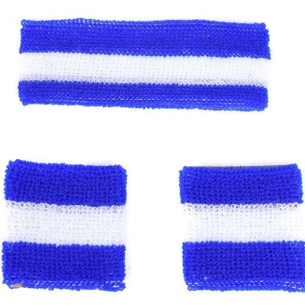Di Bartelomeo Zweetbandjes Blauw Wit