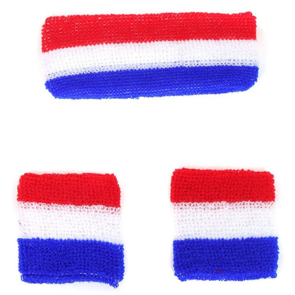 Di Bartelomeo Zweetbandjes Rood Wit Blauw