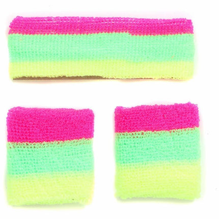Di Bartelomeo Zweetbandjes Roze Geel Groen Neon