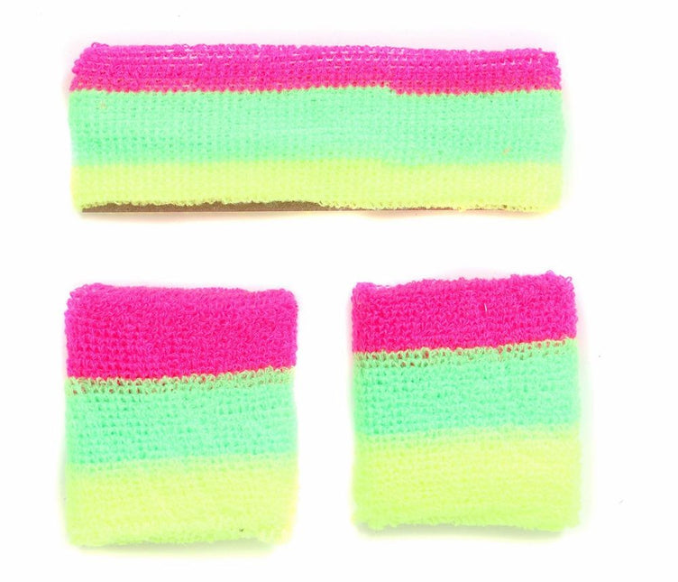 Di Bartelomeo Zweetbandjes Roze Geel Groen Neon