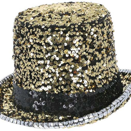 Fever Fever Deluxe Pailletten Hoge Hoed Goud