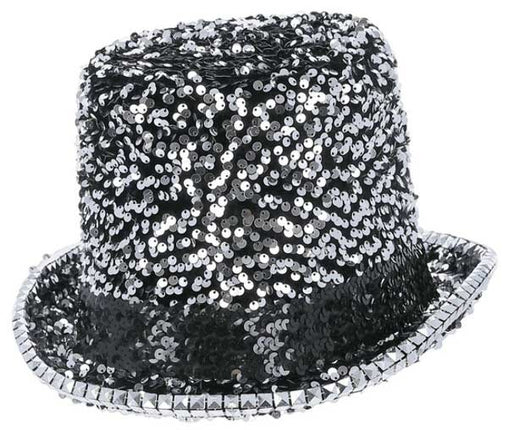 Fever Fever Deluxe Pailletten Hoge Hoed Zilver