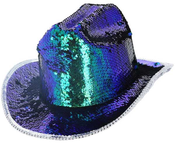 Fever Fever Deluxe Sequin Cowboy Hoed Groen
