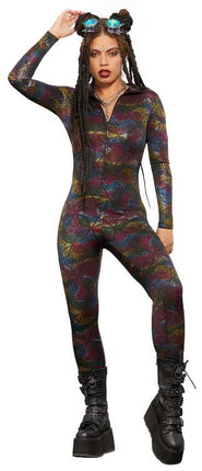 Fever Fever Geometric Print Catsuit