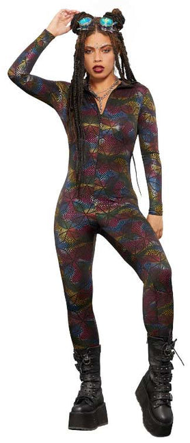Fever Fever Geometric Print Catsuit