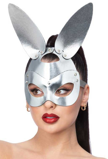 Fever Fever Zilver Mock Leerlook Konijn Masker