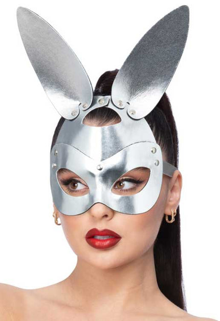 Fever Fever Zilver Mock Leerlook Konijn Masker