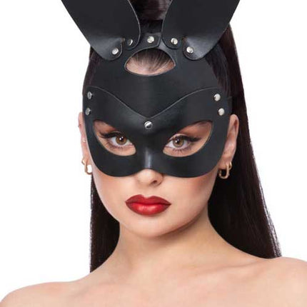 Fever Fever Zwart Mock Leerlook Konijn Masker