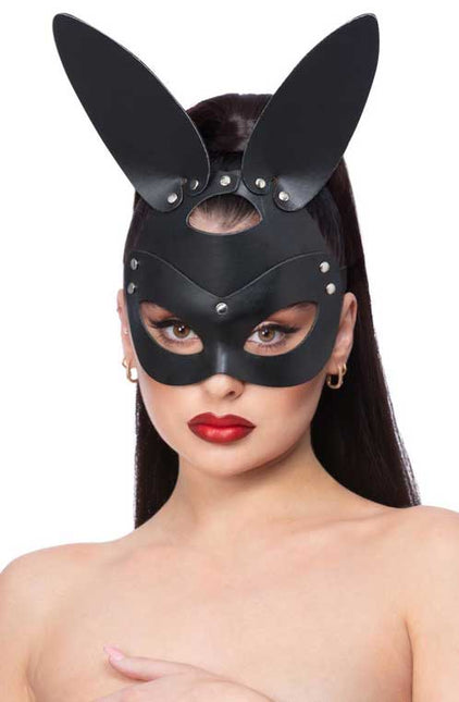 Fever Fever Zwart Mock Leerlook Konijn Masker