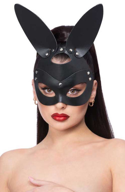 Fever Fever Zwart Mock Leerlook Konijn Masker