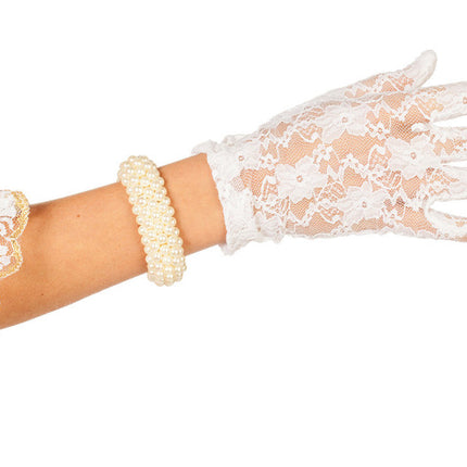 Fever Handschoenen Kant Kort Wit