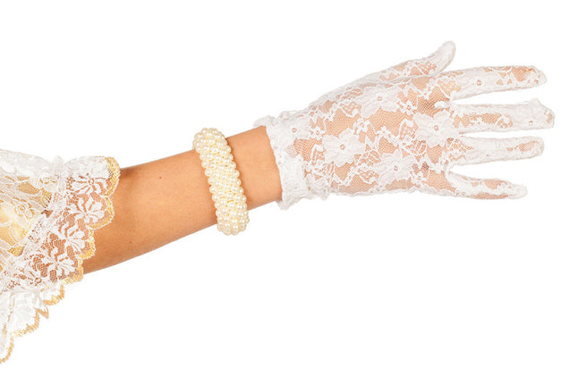 Fever Handschoenen Kant Kort Wit