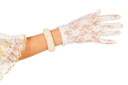 Fever Handschoenen Kant Kort Wit