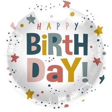 Folat Folieballon Happy Bday Stippen 45 cm