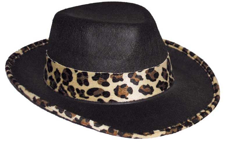 Funny Fashion Hoed met Luipaardlint Zwart