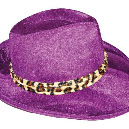 Funny Fashion Hoed Pimp Fluweel Paars