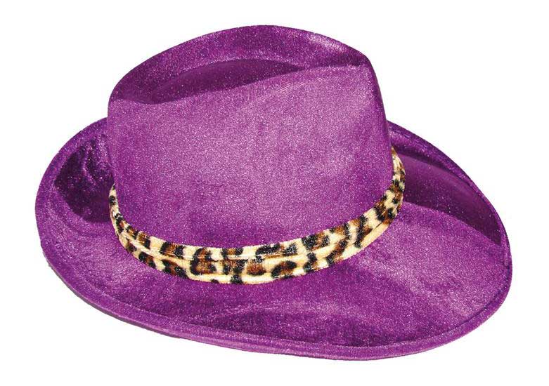 Funny Fashion Hoed Pimp Fluweel Paars
