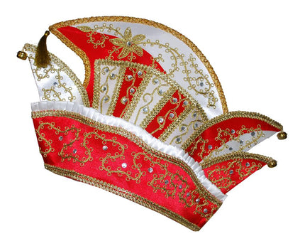 Funny Fashion Prinsenmuts Deluxe Rood Goud