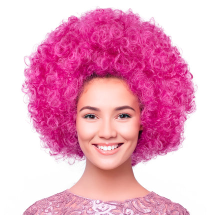 Funny Fashion Pruik Afro Fuchsia