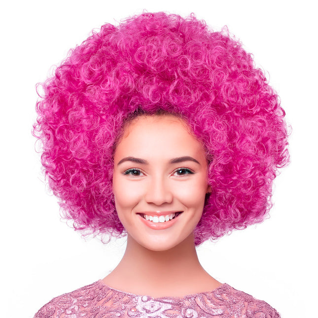 Funny Fashion Pruik Afro Fuchsia