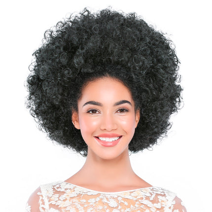 Funny Fashion Pruik Afro Zwart