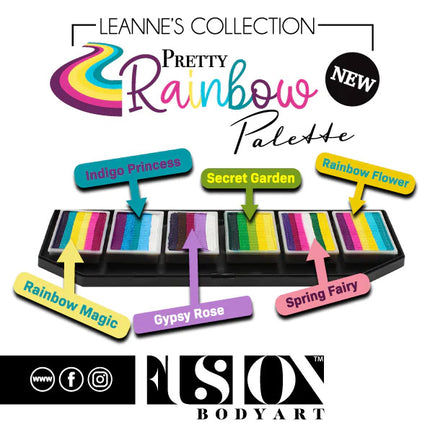 Fusion Body Art Fusion Leanne's Pretty Rainbow Split Cake Palette