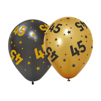 Globos Europe Ballonnen 45 Goud Zwart 6 stuks